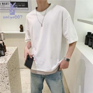 Tシャツ メンズ 半袖 フェイクレイヤード シ...の詳細画像1