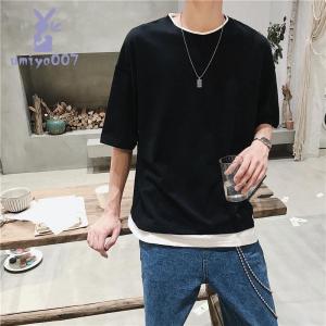 Tシャツ メンズ 半袖 フェイクレイヤード シ...の詳細画像2