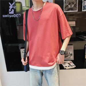Tシャツ メンズ 半袖 フェイクレイヤード シ...の詳細画像3