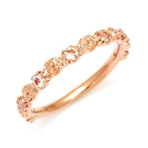 リング 指輪 モルガナイト バラモチーフ rosa ゴールド K10 4月誕生石 プレゼント レディース 10K 10金｜umu
