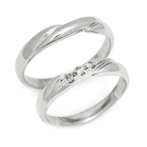 結婚 18金 ゴールド マリッジリング 指輪 レディース＆メンズ ペア ダイヤモンド K18 40代 50代｜umu