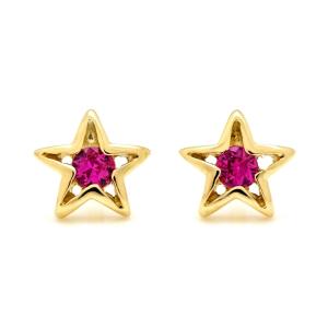 スタッドピアス ガーネット 星 スター イヤリング 両耳用 PT900・K18