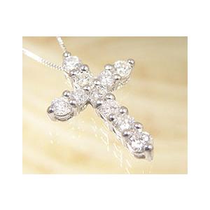 ペンダントトップ ダイヤモンド 1ct クロス ネックレス PT900・K18 