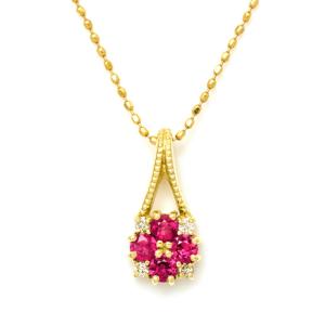 ペンダントトップ ブルーサファイア ダイヤモンド 花 フラワー bouquet