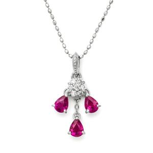 ダイヤモンド ネックレス 0.3ct プラチナ 天然 ダイヤ 7石 フラワー