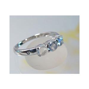 指輪 リング ブルームーンストーン ダイヤモンド PT900・K18・K10選択