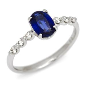 指輪 リング ブルーサファイア ダイヤモンド フラワーモチーフ