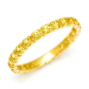 指輪 フルエタニティリング アクアマリン ゴールド K18 レディース 18K