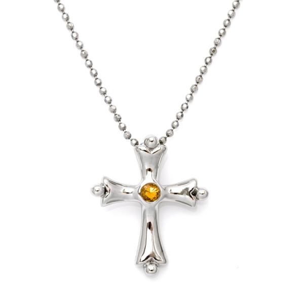 SV925 スペサタイトガーネット クロス ネックレス ペンダント アクセサリー