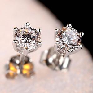 ピアス レディース czダイヤモンド 一粒 約6mm 0.8...