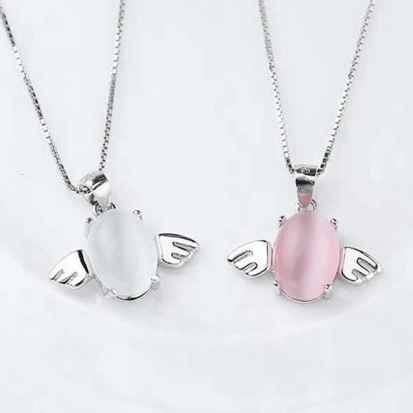 ネックレス エンジェルのたまご 天使 キャッツアイ 猫目 たまご エッグ シルバー