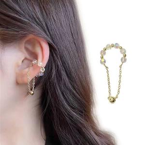 イヤーカフ 連珠 チェーン 片耳用 レーザービーズ パール