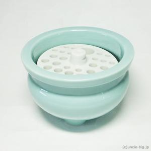 お掃除簡単仏具 陶器 お墓の蝋燭・線香立て 大サイズ