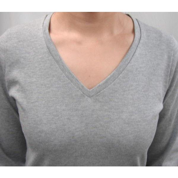 型紙/綺麗なVゾーンのＶネックのロンT