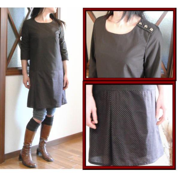 型紙/5分袖ラップ風切替ワンピース/婦人洋服のパターン