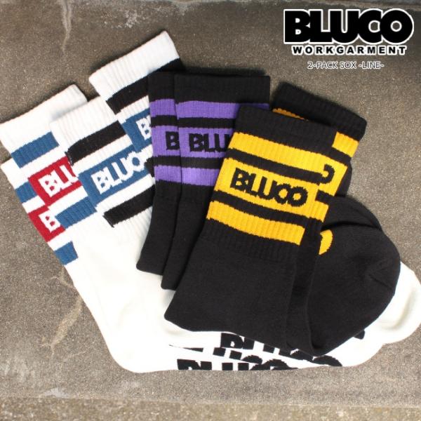 BLUCO ブルコ 2P ソックス 2-PACK SOX -Line- 153-55-003 クルー...
