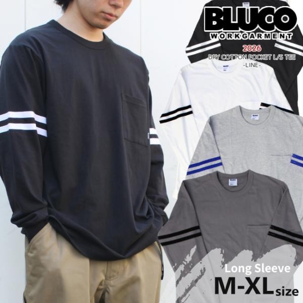 BLUCO ブルコ ドライコットン ポケットTシャツ L/S -Line- 161-12-025 ロ...