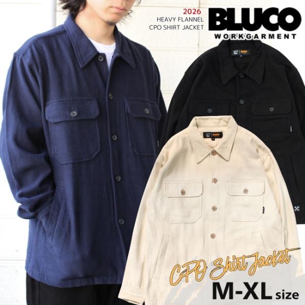 BLUCO ブルコ ヘビーフランネルCPOシャツジャケット 165-11-019 メンズ 厚手 長袖...