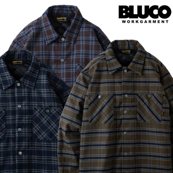 40％OFFセール BLUCO ブルコ 長袖 メンズ キルティングシャツ チェックシャツ 2022 ...