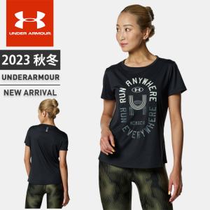 ネコポス アンダーアーマー レディース UA スピードストライド グラフィック Tシャツ 半袖 丸首 フィッティド スピードテック リフレクトロゴ 1381442｜underarmour-heat