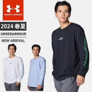 ☆ネコポス アンダーアーマー クリアランス メンズ Tシャツ 長袖 丸首 UA ヘビーウェイトコットン Tシャツ ルーズ ロゴ コットン 1384802 あすつく｜underarmour-heat