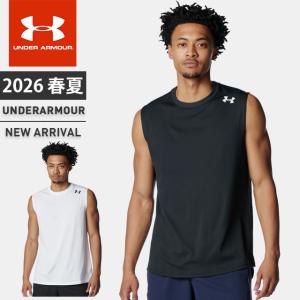 ☆ネコポス アンダーアーマー タンクトップ ノースリーブ シャツ 袖なし 丸首 ワンポイントロゴ メンズ UA ネクストジェン スリーブレス 6014862 あすつく