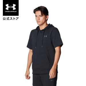 【30％OFF】公式 アンダーアーマー UNDER ARMOUR メンズ UAライバル ライトウエイト テリー ショートスリーブ フーディー Sportstyle パーカー 6012648 ブラック
