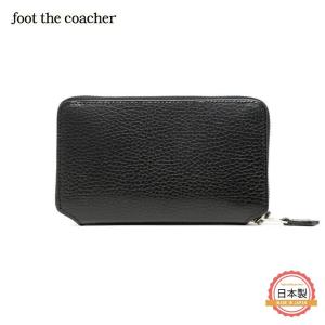 foot the coacher フットザコーチャー MIDDLE ZIP WALLET BLACK/WHITE｜underfieldonline