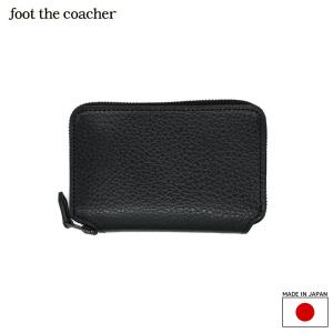 foot the coacher フットザコーチャー SHORT ZIP WALLET-EMBOSS-BLACK｜underfieldonline