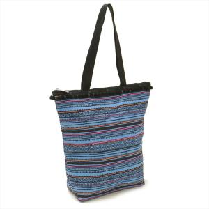 レスポートサック トートバッグ DAILY TOTE デイリートート 2432 E194 SEA STRIPE BLUE POM レディース LeSportsac｜underloop