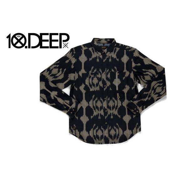 セール50%オフ　10Deep テンディープ Division Button Down 総柄 長袖シ...