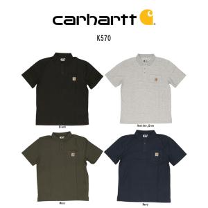 (SALE)Carhartt(カーハート)ポロシャツ 半袖 速乾 スポーツ 無地 ポケット ルーズフィット メンズ K570｜UNDIE