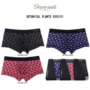 (SALE)gravevault(グレイブボールト)ローライズ ボクサーパンツ メンズ 下着 BOTANICAL PLANTS 3052151｜undieshop