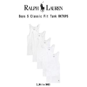 POLO RALPH LAUREN(ポロ ラルフローレン)タンクトップTシャツ 5枚セット お買い得 パック 下着 肌着 白 キッズ 子供用 ボーイズ Boys Classic Fit RKTKP5｜undieshop