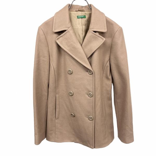 UNITED COLORS OF BENETTON メルトン ハーフコート ピージャケット ボタン留...