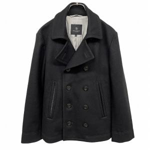 UNITED ARROWS ユナイテッドアローズ　メルトンPコート　ブラック S UNITED ARROWS a day in the life メルトン ピーコート Pコート 裏地