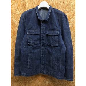 コムサイズム COMME CA ISM デニムジャケット 無地 両胸ポケット フライフロント ボタン...