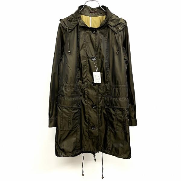トランスワーク 【新品】TRANS WORK 若干薄手 モッズコート ボタン留め フード脱着可 光沢...
