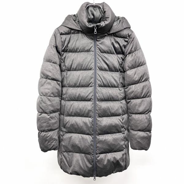 ユニクロ UNIQLO ダウンコート フード脱着可 ダブルジップ 無地 長袖 ポリ100%(ダウン8...