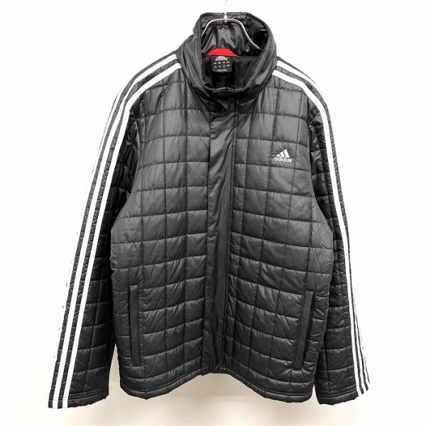 アディダス adidas 中綿 キルティングジャケット ドットボタン×ジップ留め フライフロント 長...