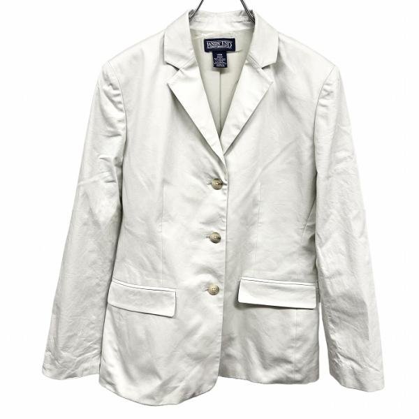 ランズエンド LANDS END 少し薄手 テーラードジャケット 3つボタン 総裏地 綿×ポリウレタ...