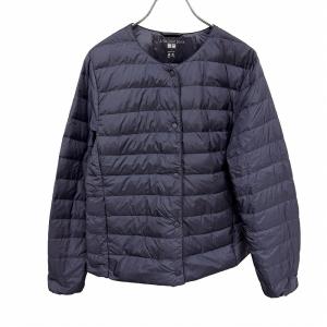 黒 ダウンジャケット ボタン留め GAP（ギャップ） ダウンジャケット ドットボタン×ジップ留め 長袖