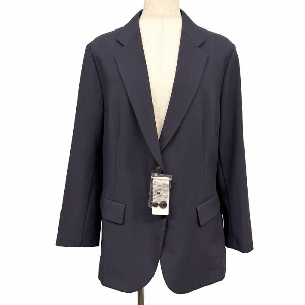 ユニクロ 【新品】 感動ジャケット テーラード 裏地無し 無地 2つボタン留め 長袖 センターベント...