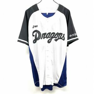 アシックス 【新品/訳アリ】 野球 中日ドラゴンズ サードシャツ 半袖 ネーム無しタイプ プリント ...