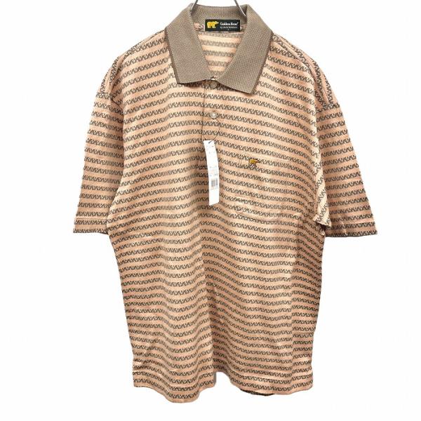 ゴールデンベア 【新品】Golden Bear ポロシャツ Tシャツ生地 ボーダー×ダイヤ柄 クマの...