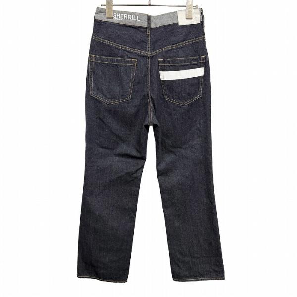 デッサン DESSIN デニム パンツ ジーンズ ストレート ウエストに英字プリント 綿100%(ラ...