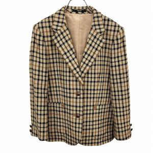 DAKS ダックス パイルコート 長袖 チェック 肩パッド入り 日本製