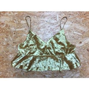 ビヨンド BEYOND ビスチェ トップス ベロア フリル ポリエステル100% イエローゴールド系...