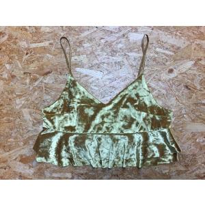 ビヨンド BEYOND ビスチェ トップス ベロア フリル ポリエステル100% イエローゴールド系...