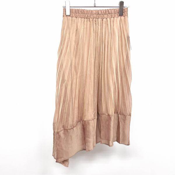 【新品】CINEMATIQ 薄手 イレヘム Aライン プリーツシフォンスカート ウエストゴム 裏地付...